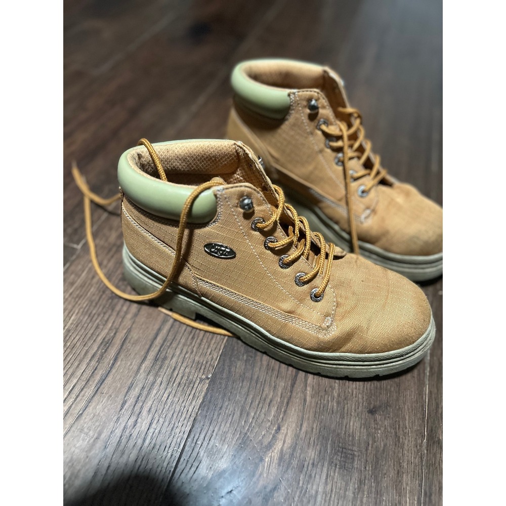 Y2K Lugz Mens Work Boots Tan Lace Up Ankle Boots Size 11 MDRS1743